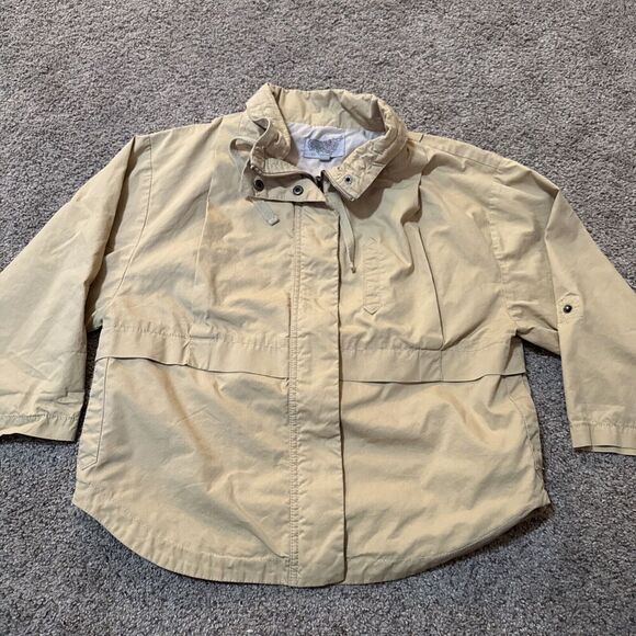 Ecote Military Style Tan Safari‎ Jacket Pockets Womens Cancas Large Chore Barn - Picture 1 of 9